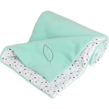 Dětská deka Kaarsgaren Zateplená dětská deka mentolová lístečky