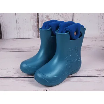 Chlapecká obuv Holínky gumáčky sněhule Camminare žabka petrolejové modré zateplené vyjímatelnou modrou vložkou velikost: 32/33