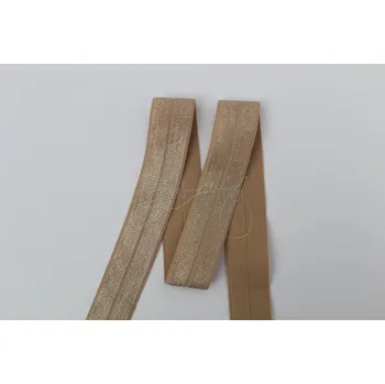 Textilní guma Lemovací pruženka 20mm LESK/MAT - světle hnědá