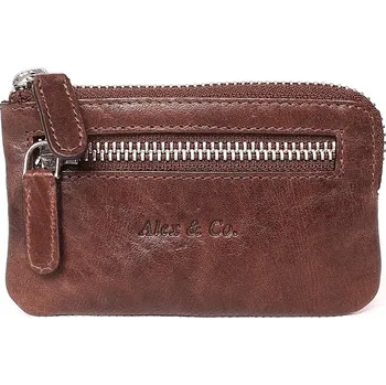Luxusní kožená hladká tmavěhnědá klíčenka Alex&Co (Gianni Conti) no. 073