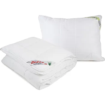přikrývka Souprava Aloe Vera 135x200, 70x90 cm bílá