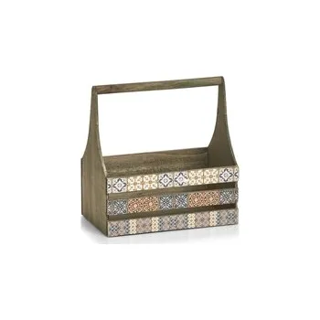 Úložný box Dřevěná bedýnka s madlem Zeller s dekorem mozaika