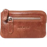 Luxusní kožená hladká hnědá klíčenka Alex&Co (Gianni Conti) no. 073