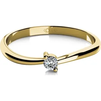 Prsten Couple, Zásnubní prsten Lora, žluté zlato se zirkonem, vel.: 51, ø16,2 mm, 6810653-0-51-1