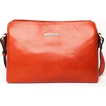 Kabelka Luxusní světlehnědá dámská kožená crossbody kabelka Marta Ponti no. 205