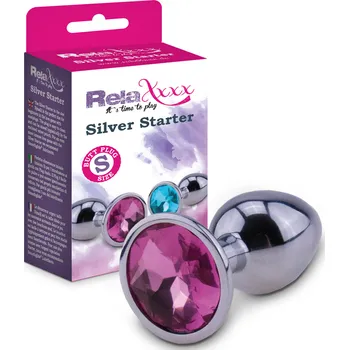 RelaXxxx Silver Starter Plug - Anální šperk růžový vel. S