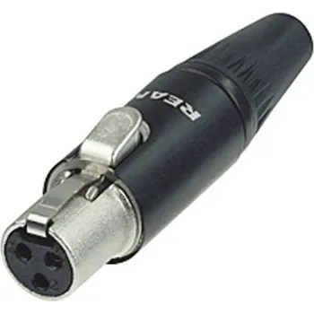 Elektrická zásuvka Rean AV RT3FC-B mini XLR konektor zásuvka, rovná Pólů: 3 černá 1 ks