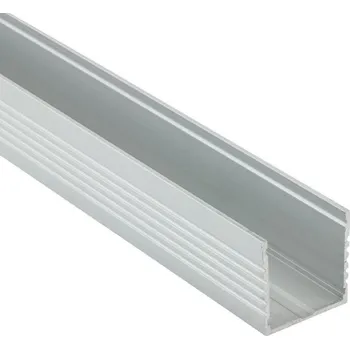 LED páska Al lišta U72 - hliníková lišta velká pro LED pásky, krycí plexi mléčný difuzor, délka 1m a 2m Provedení: Koncovky šedé