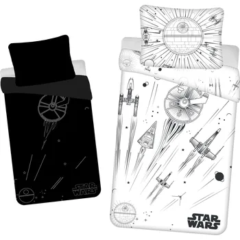 Povlečení Jerry Fabrics Star Wars Death Star svítící 140 x 200 + 70 x 90 cm zipový uzávěr