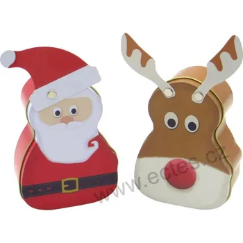 Dóza na potraviny SANTA A SOB plechová dóza vánočních postaviček | 2-MIX