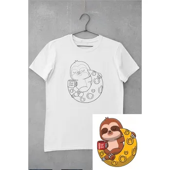 Dívčí tričko MMO Dětské tričko vymaluj si Lenochod bílá 134