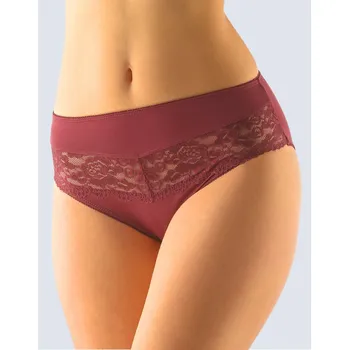 Dámské oblečení Gina Výhodné balení 5 kusů - Klasické kalhotky s krajkou 10121P Barva/Velikost: fialovohnědá / XS/S