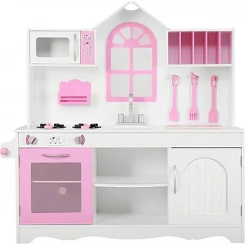 Dětská kuchyňka Derrson Dřevěná kuchyňka XXL Paris růžová