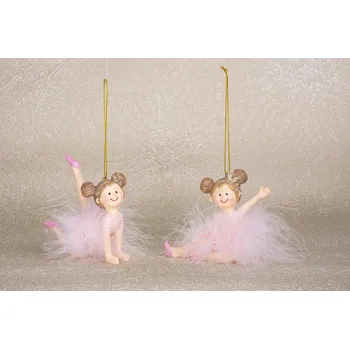 Vánoce Dekorace Vánoce, Baletka, polyresin, závěsná, 9x4x7,5cm
