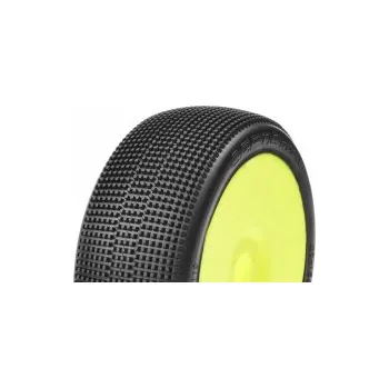 RC vybavení 1:8 Off Road Buggy nalepené gumy TRACER, žluté disky, Medium Soft směs (1 pár)