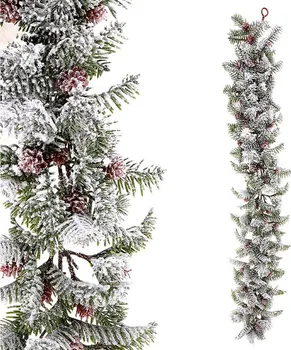 Vánoční dekorace Autronic VP2035 ojíněná girlanda se šiškami
