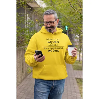 Pánská mikina Pánská mikina Můžu všechno Barva: Žlutá, Velikost: 2XL
