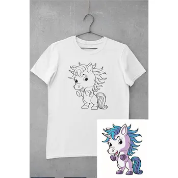 Dětské tričko vymaluj si Veselý jednorožec Velikost: 122
