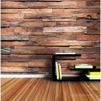 Fototapeta Solution Media 3D tapety - Dřevěná stěna