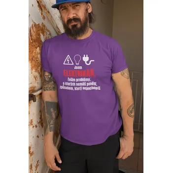 Pánské tričko Pánské tričko Elektrikář Barva: Fialová, Velikost: L