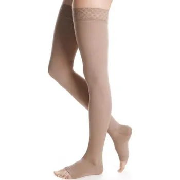 Dámské punčochy Stehenní punčochy kompresivní Micro II.K.T. krajka Špice: otevřená, Barva: černá, Velikost: 4, Délka: normál