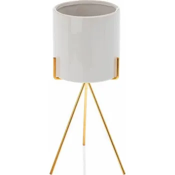 Květináč Květináč na stojanu Emma 28 cm bílý