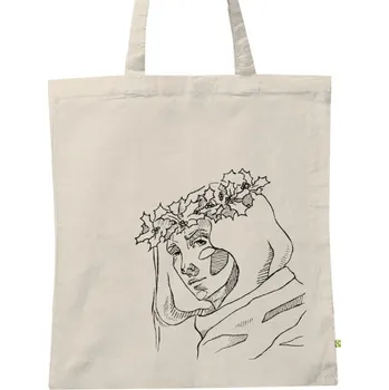 Nákupní taška BIO plátěná taška s potiskem Vánoční cesmína