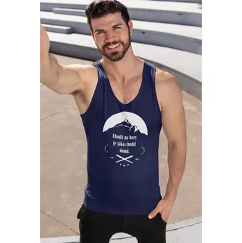 Pánské tílko Pánské tílko Chodit na hory Barva: Kráľovská modrá, Velikost: L