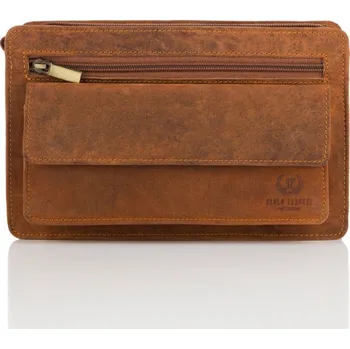 Kabelka Paolo Peruzzi Pánská italská vintage etue PAOLO PERUZZI; světle hnědá