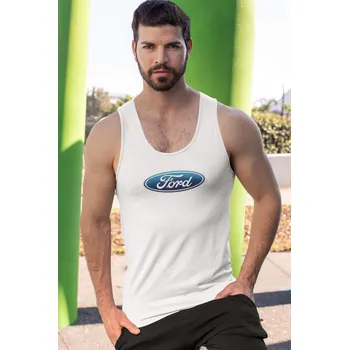 Pánské tílko Pánské tílko s logem auta Ford Barva: Bíla, Velikost: S