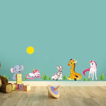 Samolepící dekorace Samolepka na zeď "Baby Zvířátka" 53x154 cm