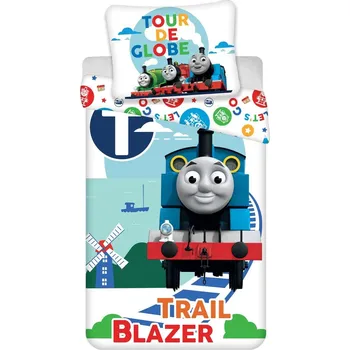 Povlečení Jerry Fabrics Mašinka Tomáš Tour 140 x 200, 70 x 90 cm zipový uzávěr