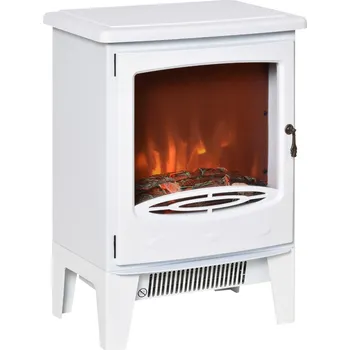 Elektrický krb s vytápěním a imitací ohně 900W/1800W | bílý