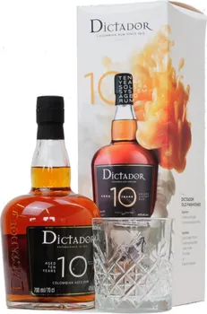 Rum Dictador 10 y. 40 % 0,7 l + sklenička