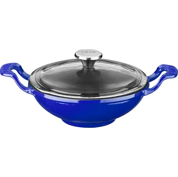 Pánev Litinový wok 16 cm - modrý Lava Metal LVWOK16K3B (Lava LVWOK16K3B Modrý Wok z litiny)