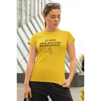 Dámské tričko Já jsem zákon Barva: Žlutá, Velikost: L