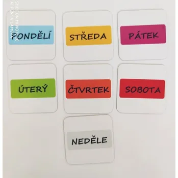 Dekorativní magnet Piktomag Set 7ks magnetek DNY V TÝDNU