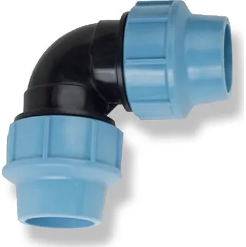 Vodovodní potrubí PE koleno DN 63/90° - svěrná spojka