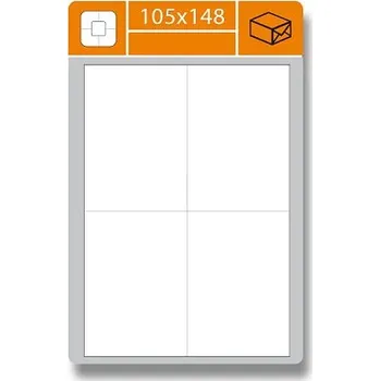 Samolepící etiketa Coveris - etikety A4 gloss 105 x 148 mm, 100 archů