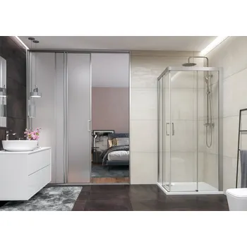 Aquatek DYNAMIC A4 90cm Sprchová zástěna čtvercová, chrom satin