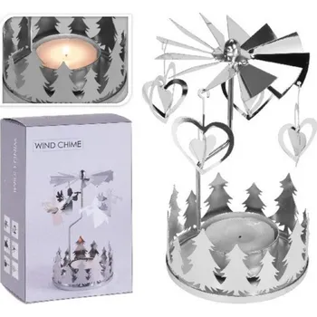 Vánoční dekorace Home & Styling Collection Andělské zvonění, stříbrné Varianta: se stromečky