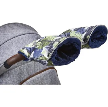 Rukávník LITTLE ANGEL rukavice na kočárek MAZLÍK Zelená Lístky/Modrá DOPRODEJ!