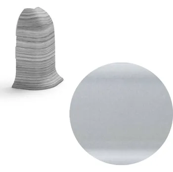 soklová lišta NOVÁK Vnější roh k soklové liště PVC stříbro 56x23 flexibilní, 1 ks NGOV41