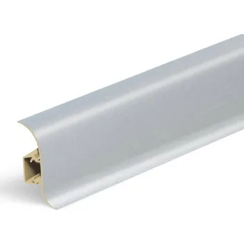 soklová lišta NOVÁK Podlahová - soklová lišta 56x23 PVC stříbro dvoudílná, 2,5m NGF041