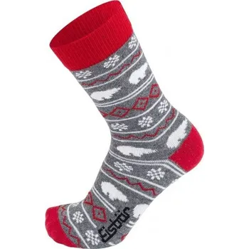 Pánské ponožky Ponožky EISBÄR EASYLIFE JACQUARD grey mel/red 12916-01 velikost 35-38