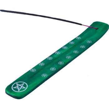 Vonná tyčinka Dřevěný stojánek na vonné tyčinky Pentagram - zelený