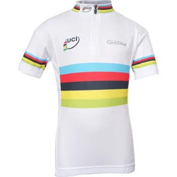 cyklistický dres Cycloschein Cycloschein ART 338 Cyklodres dětský MS, bílý s potiskem - 120