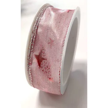 Stuha Stuha růžová s hvězdami