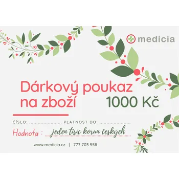 Dárkový potravinový koš Dárkový poukaz na zboží Medicia Hodnota: 1 000 Kč