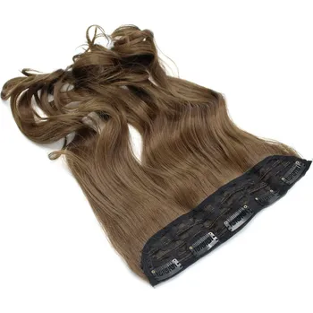 Příčesek Clip pás kanekalon 60cm vlnitý - středně hnědá